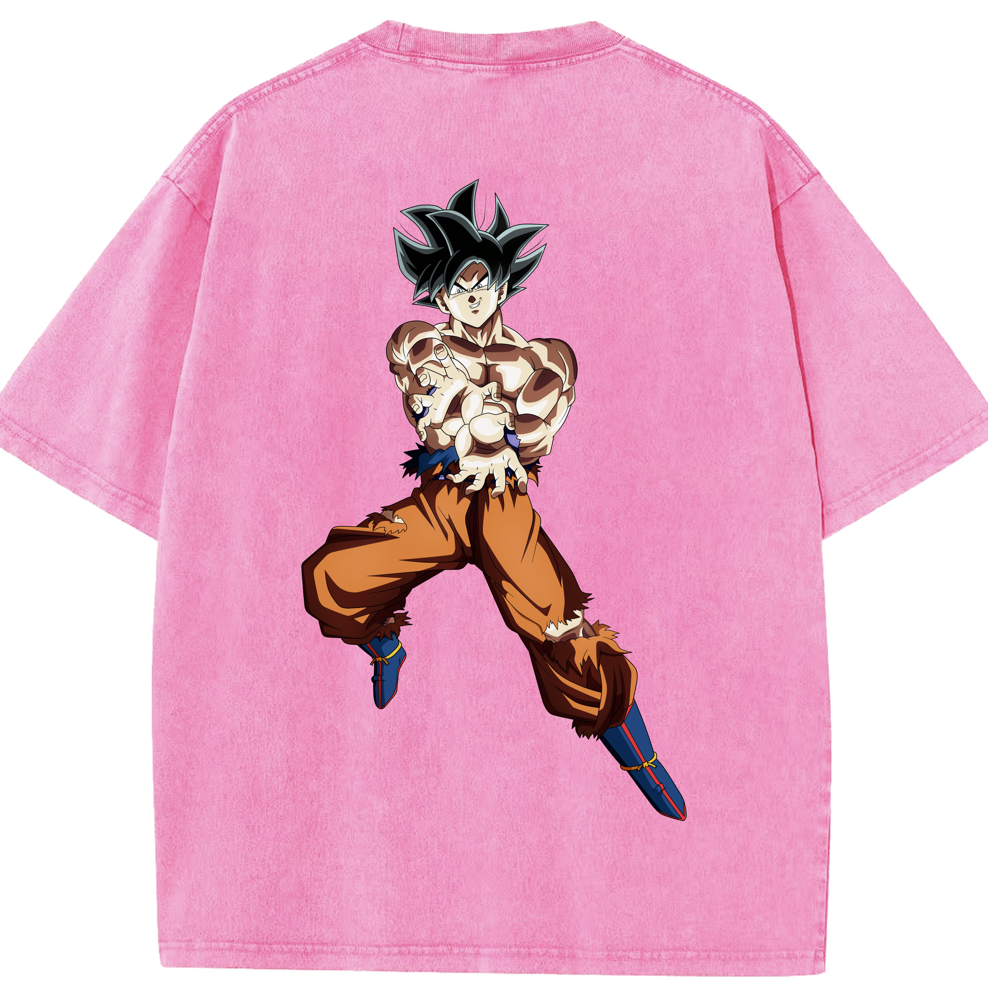 （画像用） ドラゴンボール 孫悟空（そん ごくう）Son Goku カカロット DRAGON BALL Kakarotto 綿100% ヴィンテージ風 半袖Tシャツ（背面プリント）